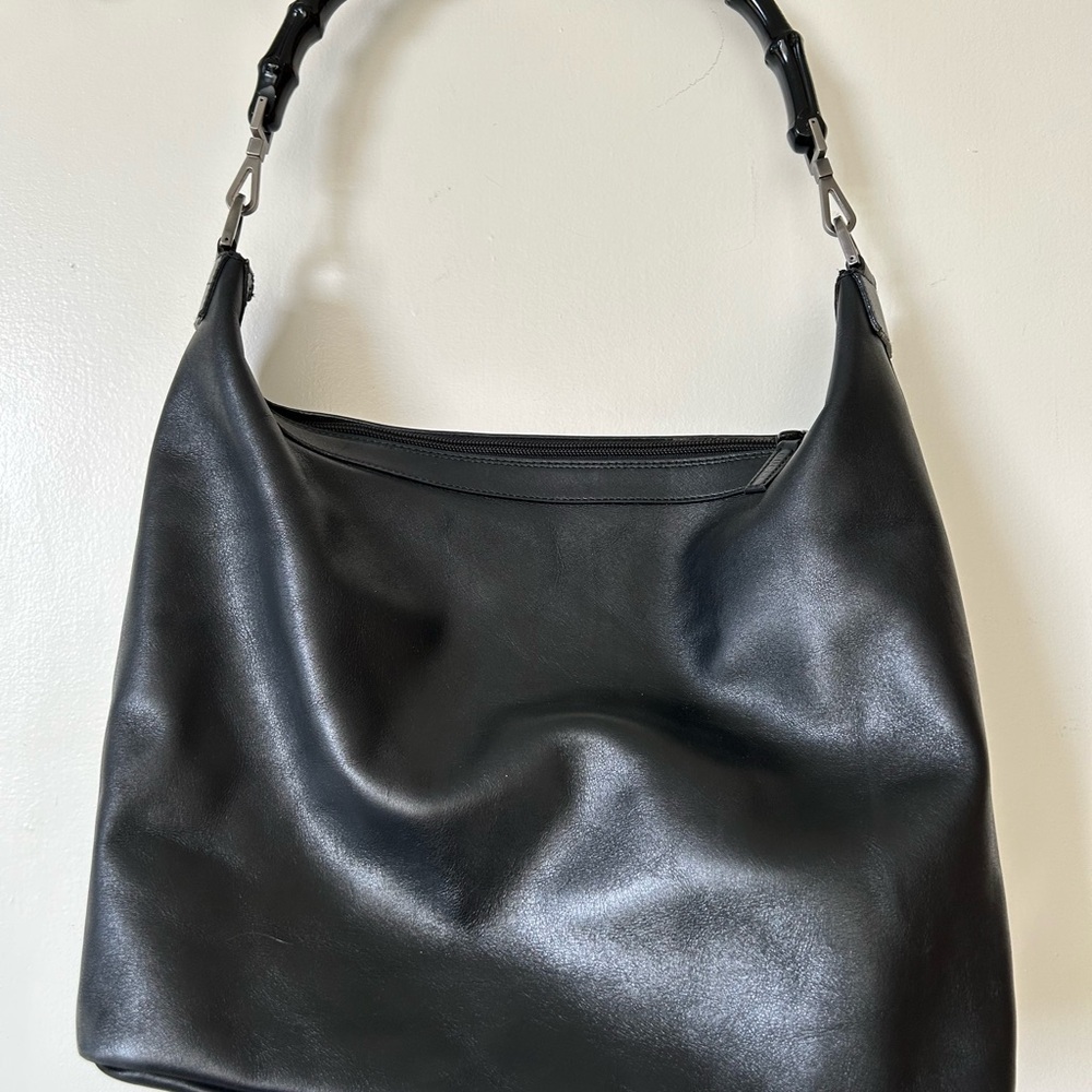 Gucci Black Leather Hobo Bag